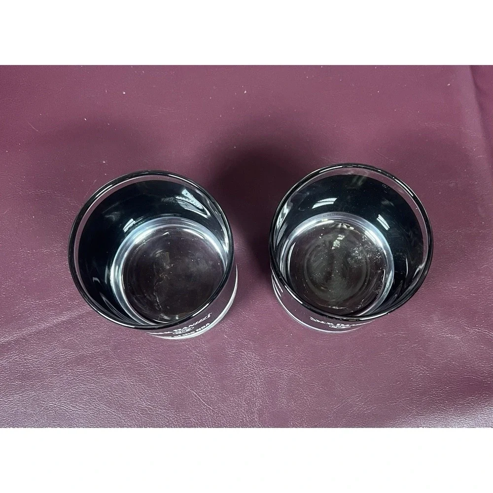 Jack Daniels Old No 7 Glass Cup Low-ball Basketball NBA Whiskey Bourbon Set Pair